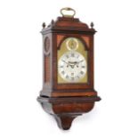 A Walnut Veneered Striking Bracket Clock, signed Delander, London, circa 1750, inverted bell top