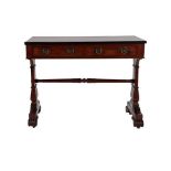 A Victorian Mahogany Sofa or Writing Table, mid 19th century, of rectangular form with reeded edge