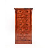 A Victorian Mahogany Wellington Chest, 3rd quarter 19th century, with seven graduated drawers