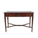 An Early 20th Century Carved Mahogany Adam Style Side Table, with rectangular top and guilloche