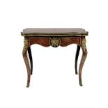 A Louis XV Style Ebonised and Red Tortoiseshell Boulle Card Table, circa 1850, of serpentine