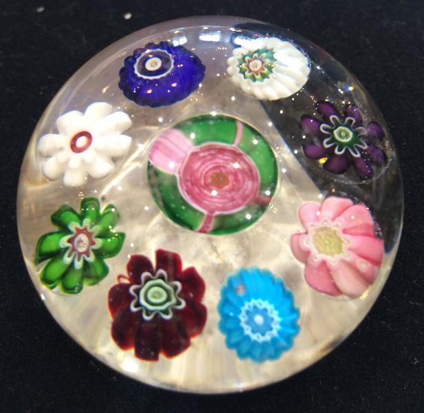 A Clichy Miniature Spaced Millefiori Glass Paperweight, circa 1850, centred by a Clichy rose - Image 27 of 33
