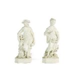 A Pair of Derby Bisque Porcelain Figures of Earth and Water, circa 1775, from a set of The