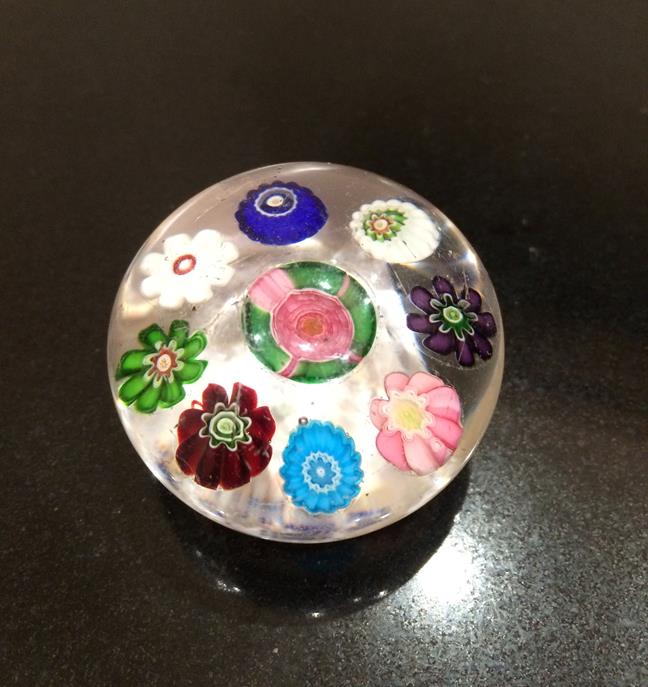 A Clichy Miniature Spaced Millefiori Glass Paperweight, circa 1850, centred by a Clichy rose - Image 16 of 33