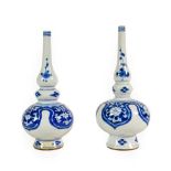 A Pair of Chinese Porcelain Rose Water Sprinklers, Kangxi period, of ovoid form with knopped