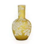 A Thomas Webb & Sons Cameo Glass Bottle Vase, circa 1880, of ovoid form with cylindrical neck,