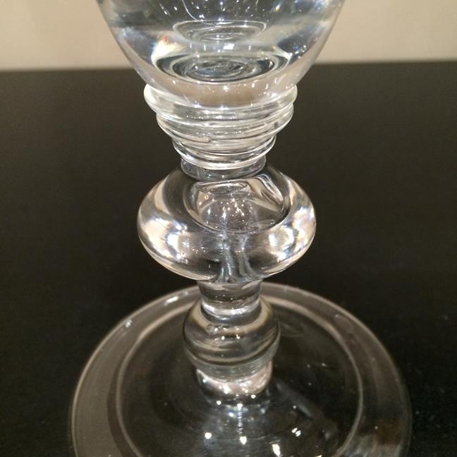 A Large Wine Glass, circa 1710, the ogee bowl on triple collar stem with cushion knop and ball - Image 10 of 16
