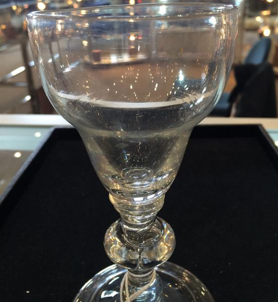 A Large Wine Glass, circa 1710, the ogee bowl on triple collar stem with cushion knop and ball - Image 5 of 16