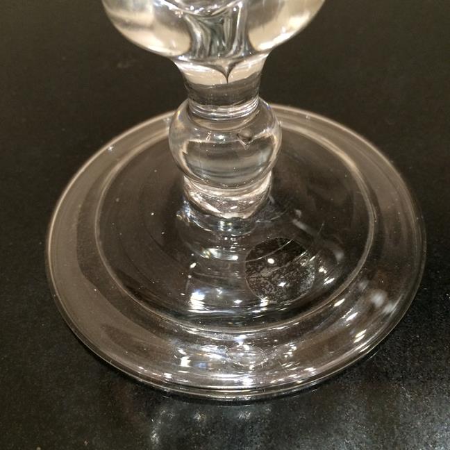 A Large Wine Glass, circa 1710, the ogee bowl on triple collar stem with cushion knop and ball - Image 7 of 16