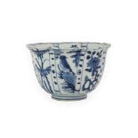 A Chinese Kraak Porcelain Bowl, Wanli period, of circular form with slightly everted rim,
