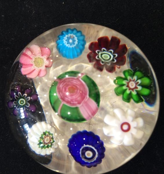 A Clichy Miniature Spaced Millefiori Glass Paperweight, circa 1850, centred by a Clichy rose - Image 26 of 33