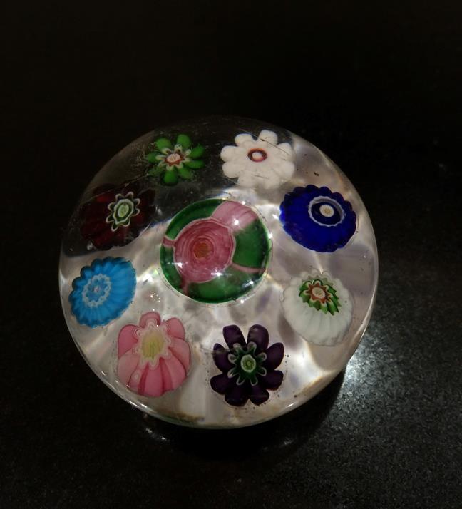 A Clichy Miniature Spaced Millefiori Glass Paperweight, circa 1850, centred by a Clichy rose - Image 17 of 33