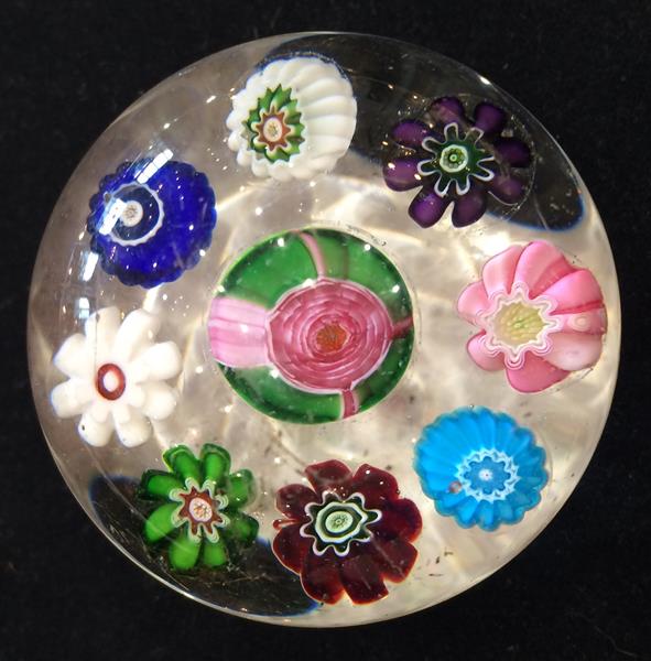 A Clichy Miniature Spaced Millefiori Glass Paperweight, circa 1850, centred by a Clichy rose - Image 28 of 33