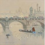 William Francis Longstaff (1869-1953) Australian Waterloo Bridge looking towards St. Paul's