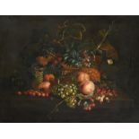 Circle of Tobias Stranover (1684-1756) Romanian Still life of peaches, grapes, cherries and