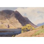 William Heaton Cooper RI (1903-1995) ''Crummock Water & Melbreak'' Signed, pencil and watercolour,