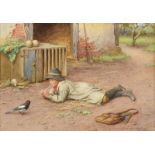 Charles Edward Wilson RI (1854-1941) ''The Truant'' Signed, watercolour, 17cm by 25cm See