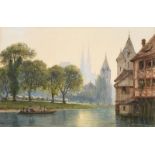 William Wyld RI (1806-1889) Nuremberg - Morning (1877) Signed, watercolour, 22.5cm by 34.5cm