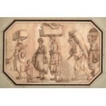 Dutch School (18th century) Peasants transporting belongings Ink and wash on paper, 13cm by 20cm See