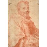 Dutch/Flemish School (17th century) Portrait of a man wearing a ruff, half length Red chalk on paper