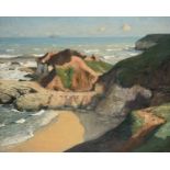 Reginald Grange Brundrit (1883-1966) Extensive view of a coastline Signed and indistinctly dated,