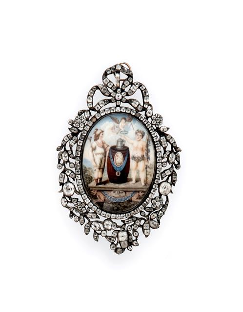 A George III Paste and Miniature-Set Jewel, The Miniature Signed 'W. Hay Pixit', Dated 1777, oval