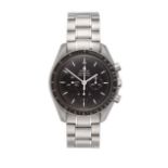 A Stainless Steel Chronograph Wristwatch, signed Omega, model: Speedmaster Professional Moon