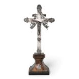 An Italian Silver-Mounted Altar Cross, Maker's Mark Indistinct, Rome, Probably Late 18th/Early