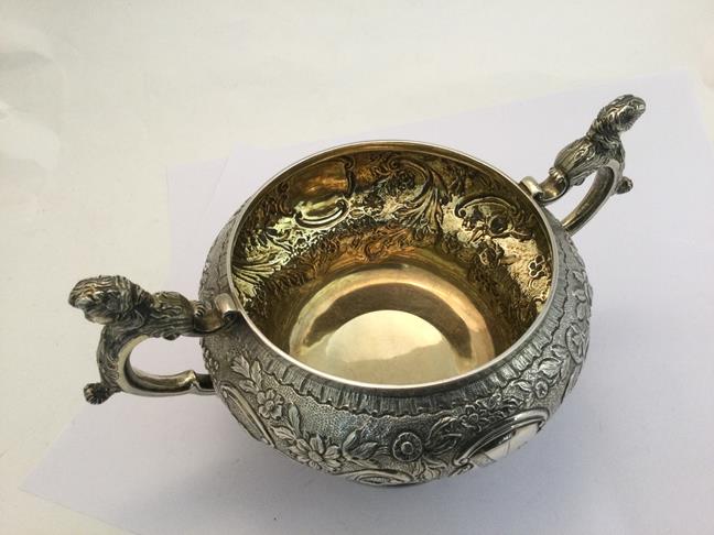 A Three-Piece George III Silver Tea-Service With a Pair of Sugar-Tongs En Suite, by Solomon Hougham, - Image 6 of 10