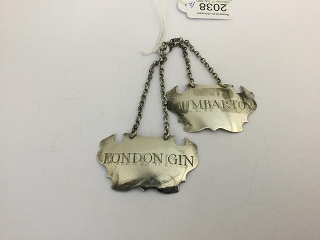 A Pair of George II Silver Decanter-Labels, by Sandilands Drinkwater, London, Circa 1750, each - Image 2 of 3