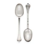 A Pair of Charles II Silver Trefid Spoons, Maker's Mark IP, Star Above, Crescent Below, London,