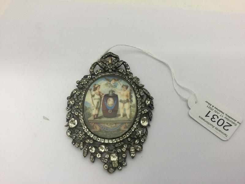 A George III Paste and Miniature-Set Jewel, The Miniature Signed 'W. Hay Pixit', Dated 1777, oval - Image 2 of 4