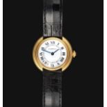 A Lady's 18 Carat Gold Wristwatch, signed Cartier, model: Vendome, circa 1979, lever movement