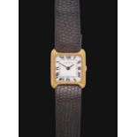 A Lady's 18 Carat Gold Square Shaped Wristwatch, signed Jaeger LeCoultre, circa 1970, (calibre