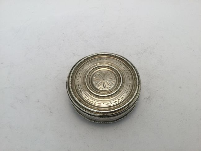 An Italian Silver Bonbonnier, Maker's Mark Indistinct, Venice, Probably 18th Century, plain circular - Image 2 of 5