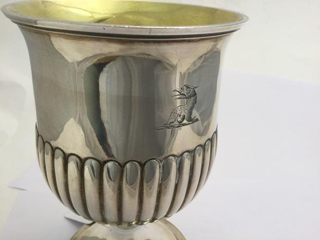 A George III Silver Goblet, by Samuel Hennell, London, 1816, tapering cylindrical and on spreading - Image 5 of 5