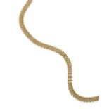 A 9 Carat Gold Fancy Link Necklace, formed of yellow brick links, length 43.5cm see illustration .