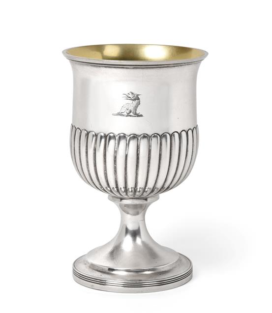 A George III Silver Goblet, by Samuel Hennell, London, 1816, tapering cylindrical and on spreading