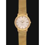 An 18 Carat Gold Automatic Calendar Centre Seconds Wristwatch, signed Omega, Chronometer