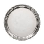 A George III Silver Salver, by John Mewburn, London, 1824, circular and on three scroll and paw cast