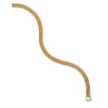 A Fancy Link Necklace, the yellow double curb links to a bolt ring catch, length 45.5cm see