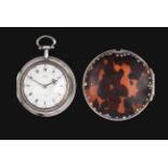 A Silver and Tortoiseshell Triple Cased Verge Pocket Watch, made for the Turkish Market, signed