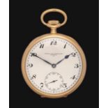 An 18 Carat Gold Open Faced Pocket Watch, signed Patek Philippe & Cie Geneve, 1925, frosted gilt