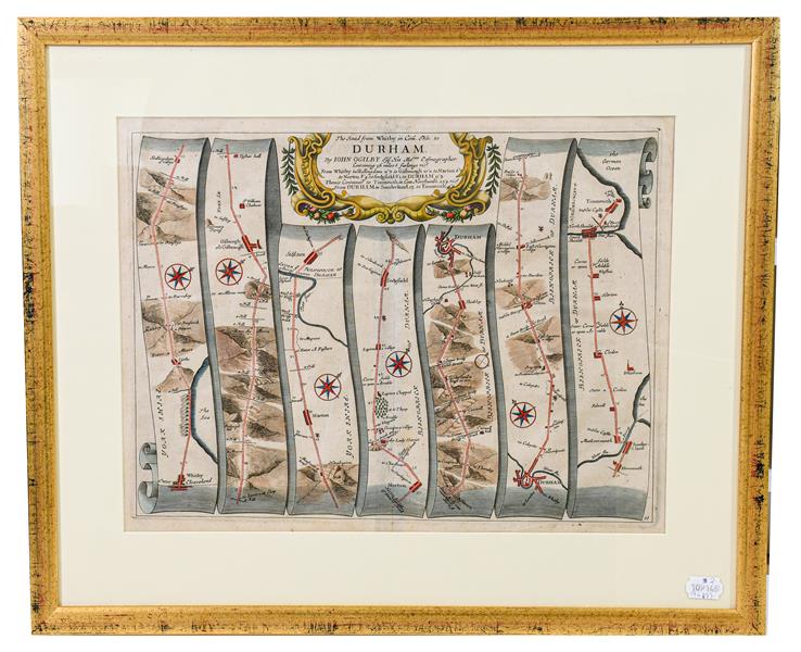 Yorkshire. A group of 4 maps, 17th century, comprising: 1) Ogilby (John). The Road from Whitby in - Image 2 of 4