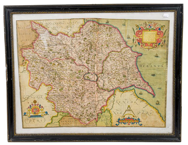 Saxton (Christopher). Eboracensis comitatus, [London], 1577 [i.e. 1579]. Engraved map of Yorkshire