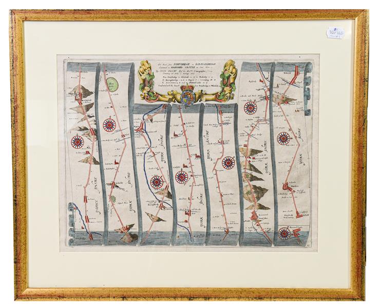 Yorkshire. A group of 4 maps, 17th century, comprising: 1) Ogilby (John). The Road from Whitby in - Image 3 of 4