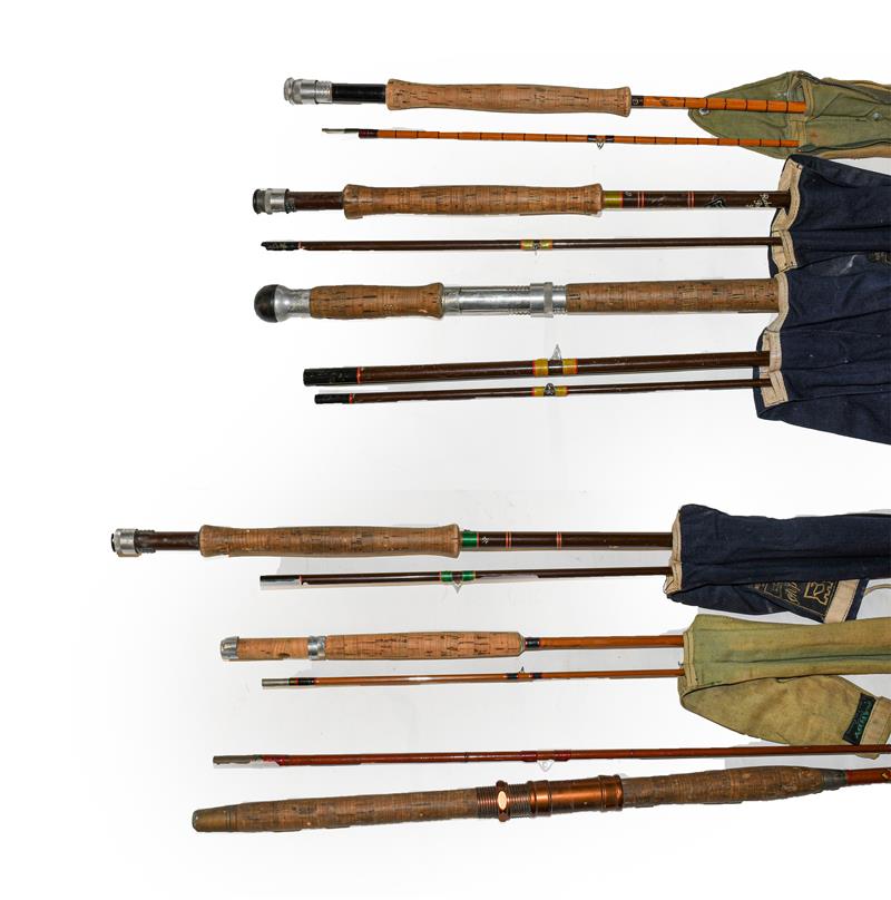 A Collection Of Rods And Reels to include a Hardy Perfect 3 5/8'' with alloy foot, agate line