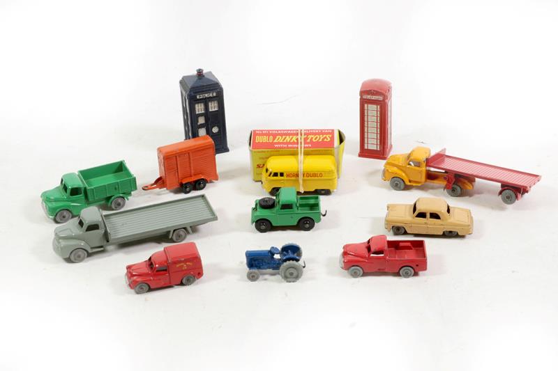 Dinky Dublo Various Models 071 VW Delivery van (G-F box G), Land Rover and Horse box, Royal Mail