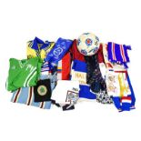 Various Football Shirts And Scarves including Southampton Wembley 1976, Halifax Town scarf, Ryan
