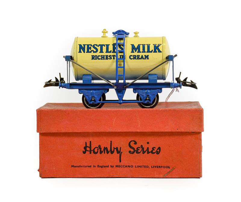 Hornby Series O Gauge Milk Tank Wagon Nestles Milk blue chassis (E box G)